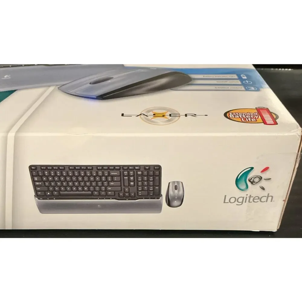 LOGITECH Cordless Desktop S520 Keyboard LX5 Laser Mouse Compact USB RF Receiver